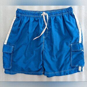 OKANU Surf blue and white swim trunks shorts for men size 3X